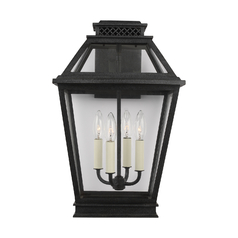 Chapman & Meyers 19-Inch Falmouth Dark Weathered Zinc Outdoor Wall Lantern by Visual Comfort Studio