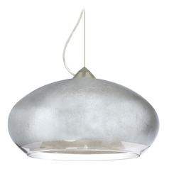 Besa Lighting Brio Satin Nickel LED Pendant Light with Oblong Shade