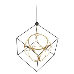 Monza Black & Antique Brass LED Pendant by Kuzco Lighting
