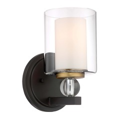 Studio Painted Bronze with Natural Brushed Brass Sconce by Minka Lavery