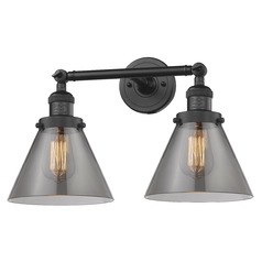 Large Cone Matte Black Bathroom Light by Innovations Lighting