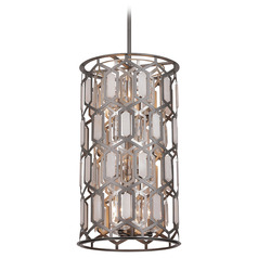 Hexly 9-Light Foyer Pendant in Bronze & Silver by Minka Lavery
