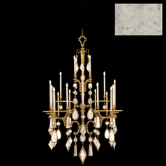 Fine Art Lamps Encased Gems Vintage Silver Leaf Crystal Chandelier