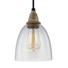 Matrimonio Mini Pendant in Driftwood  &  Weathered Zinc by Generation Lighting