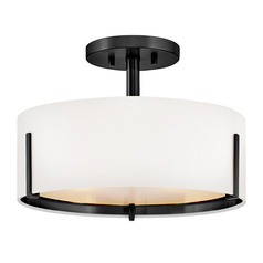Hinkley Halle Black LED Semi-Flushmount Light