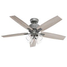 Hunter Fan Company Gatlinburg Matte Silver LED Ceiling Fan with Light