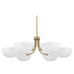 Capital Lighting Reece Aged Brass and White Chandelier