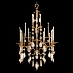 Fine Art Lamps Encased Gems Gold Leaf Crystal Chandelier