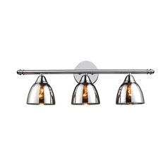 Modern Bathroom Light with Chrome Glass in Polished Chrome Finish