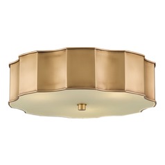 Wexford Flush Mount in Antique Brass/Opaque Glass by Currey & Company