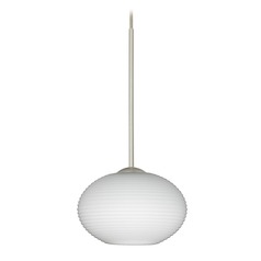 Besa Lighting Lasso Satin Nickel Mini-Pendant Light with Globe Shade