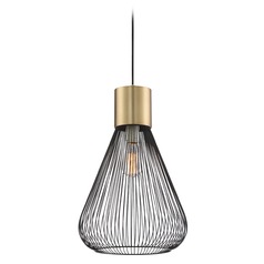 Freira Black and Antique Brass Pendant by Lite Source Lighting
