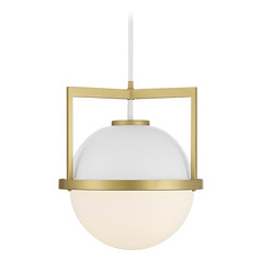 Carlysle Pendant in White & Warm Brass by Savoy House