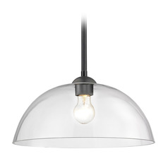 Gala Fuse Pendant in Matte Black with Dome Glass by Design Classics