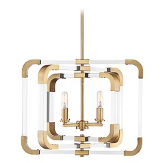 Rotterdam 4-Light Warm Brass Chandelier by Savoy House