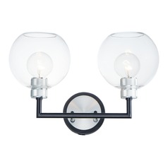 Vessel Black & Brushed Aluminum Bathroom Light by Maxim Lighting