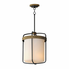 Ruffles 3-Light Pendant in Black & Antique Brass by Maxim Lighting