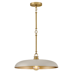 Sadie Large Pendant in Brass & Light Taupe by Hinkley Lighting