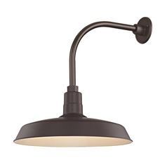 Bronze Gooseneck Barn Light with 18-Inch Shade
