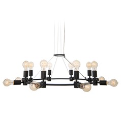 Union 16-Light Chandelier in Matte Black by Kalco Lighting