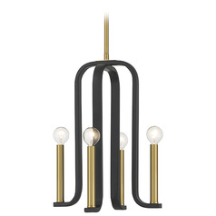 Archway 4-Light Pendant in Black & Warm Brass by Savoy House