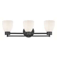 Modern Bathroom Light White Glass Black 3 Lt