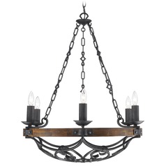 Madera Black Iron Chandelier by Golden Lighting