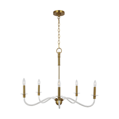 Chapman & Meyers Hanover 31.88-Inch Burnished Brass & Lucite Chandelier by Visual Comfort Studio