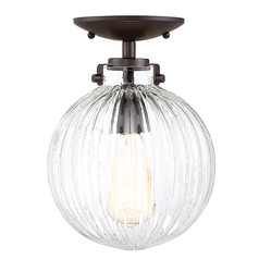 8-Inch Globe Semi-Flush Mount in Oil Rubbed Bronze by Meridian