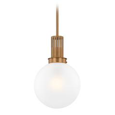 Troy Lighting Tobias Patina Brass LED Pendant Light with Globe Shade