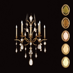 Fine Art Lamps Encased Gems Gold Leaf Crystal Chandelier