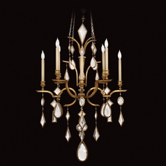 Fine Art Lamps Encased Gems Gold Leaf Crystal Chandelier