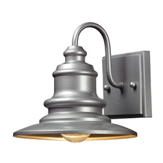 LED Outdoor Wall Light in Matte Silver Finish