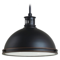 Pratt Street Metal Pendant in Light Bronze by Generation Lighting