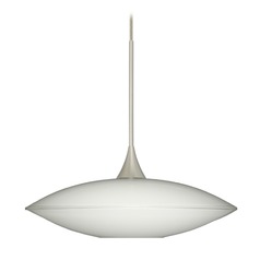 Besa Lighting Spazio Satin Nickel Mini-Pendant Light with Bowl / Dome Shade