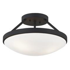 Hye 15-Inch Semi-Flush Mount in Matte Black by Design Classics