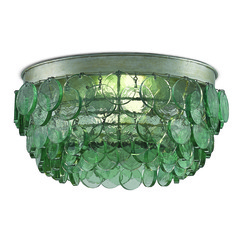 Braithwell Flush Mount in Silver Leaf by Currey & Company