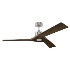 Visual Comfort Fan Collection Alma 52 Smart Brushed Steel Ceiling Fan Without Light