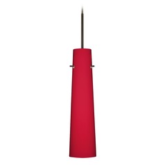 Besa Lighting Camino Bronze Mini-Pendant Light with Cylindrical Shade