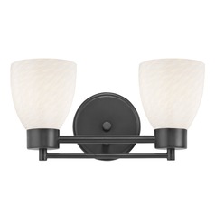 Modern Bathroom Light White Glass Black 2 Lt