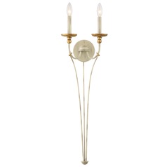 Westchester County Farm House White with Gilded Gold Leaf Sconce by Minka Lavery