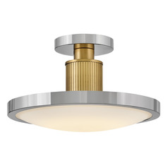 Hinkley Kieran Polished Nickel & Lacquered Brass LED Semi-Flushmount Light