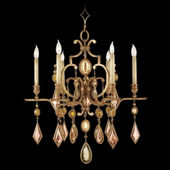 Fine Art Lamps Encased Gems Gold Leaf Crystal Chandelier
