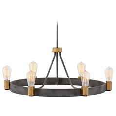 Silas 28.75-Inch Aged Zinc & Heritage Brass Chandelier by Hinkley Lighting