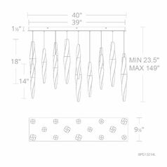 Schonbek Beyond Kindjal Polished Nickel LED Multi-Light Pendant