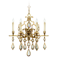 Fine Art Lamps Encased Gems Gold Leaf Crystal Chandelier