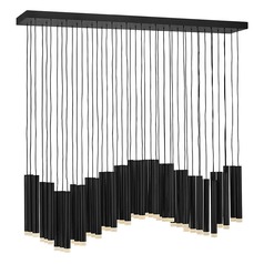 Harmony 48-Inch Wide LED Linear Pendant in Black by Fredrick Ramond