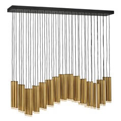 Harmony 48-Inch LED Linear Pendant in Heritage Brass & Black by Fredrick Ramond