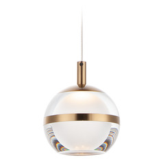 Swank LED Mini Pendant in Natural Aged Brass by ET2 Lighting