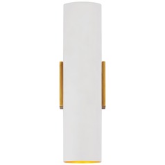 Aerin Nella Medium Cylinder Sconce in White & Brass by Visual Comfort Signature